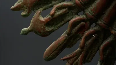 Statue bénie d’Avalokiteshvara aux 1 000 bras en laiton, détail complémentaire n°17