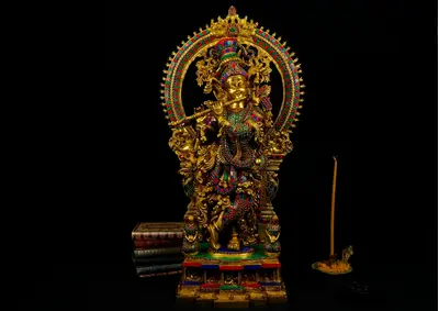 Statue bénie de Krishna provenant de Delhi, en Inde