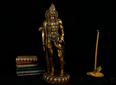 Grande statue bénie de Hanuman n°2 en laiton