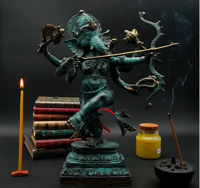Ganesh béni en laiton réalisé à la cire perdue
