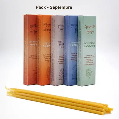 Encens et bougies du pack spirituel de septembre 2026