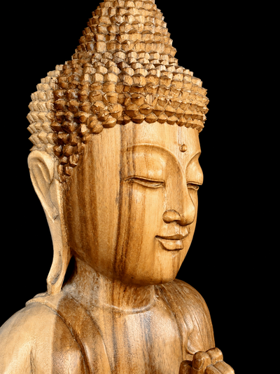 Détail du visage du Bouddha Sérénité Céleste