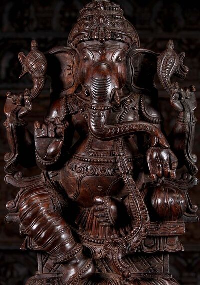 Statue sacrée bénie – Grand Ganesh – 92 cm, vue complémentaire n°3