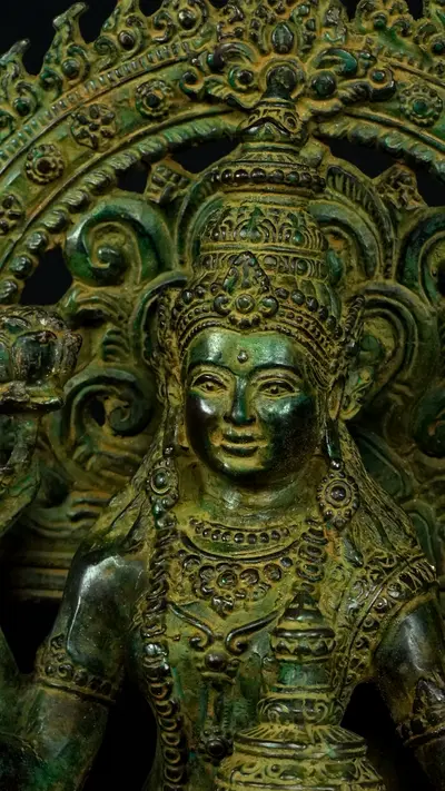 Statue bénie de Guanyin n°1 en laiton, vue complémentaire n°4