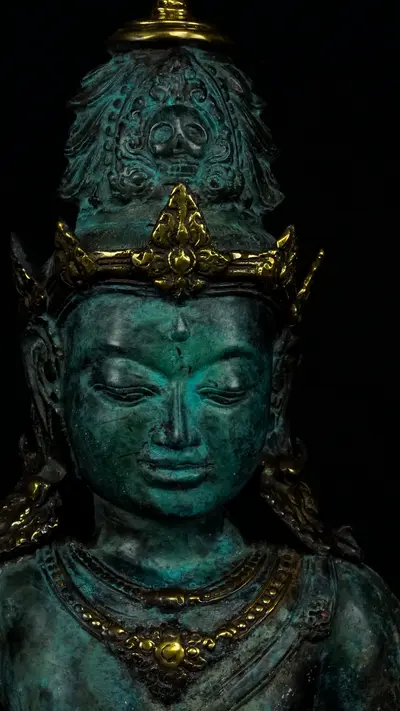 Détail du visage de Brahma n°2 en laiton