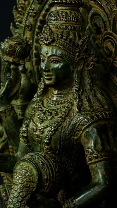Statue bénie de Guanyin n°4 en laiton, détail complémentaire n°25