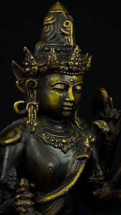 Détail du visage de Shiva indonésien