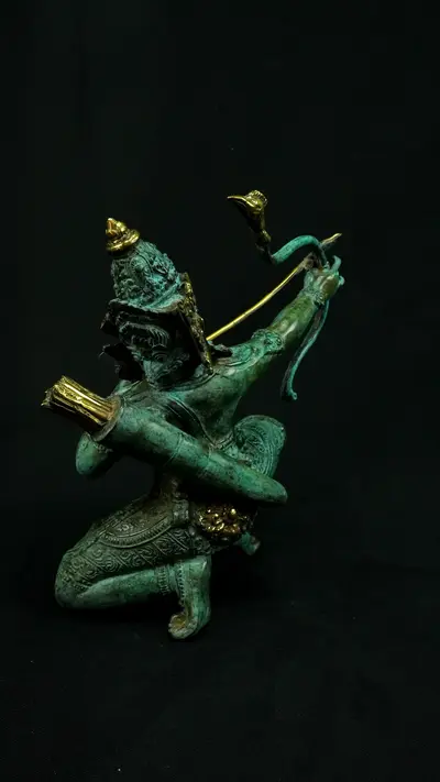 Statue sacrée bénie – Indra à l’arc n°1 – 34 cm, vue complémentaire n°7