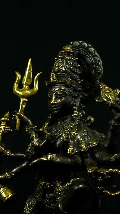Statue sacrée bénie – Shiva Nataraja n°2 – 34 cm, détail sculpté n°6