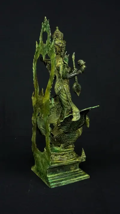 Statue sacrée bénie – Saraswati au cygne, vue complémentaire n°7