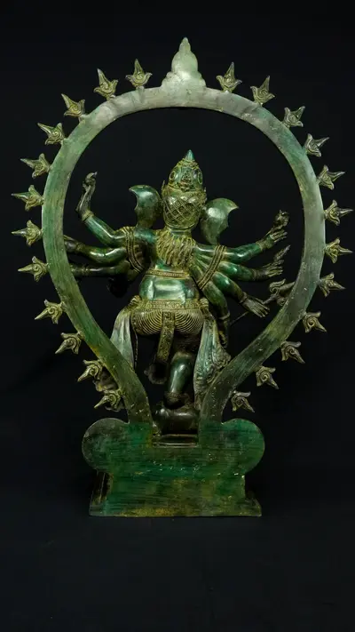 Statue bénie de Ganesh Nataraja en laiton, détail complémentaire n°1