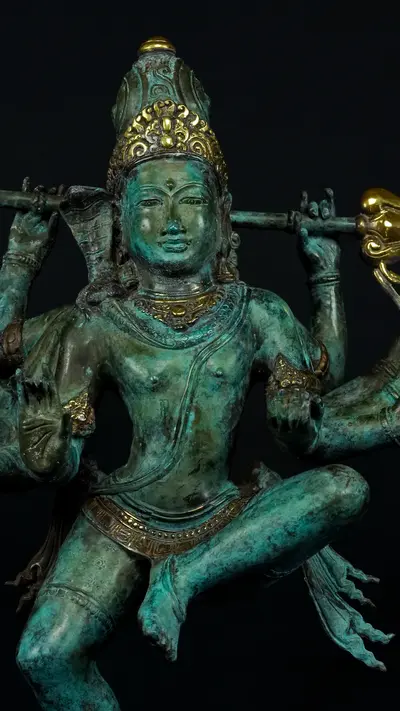 Statue bénie de Shiva Nataraja en laiton, détail complémentaire n°2
