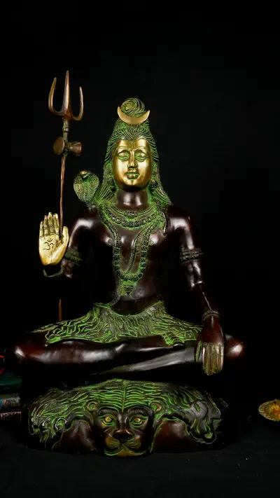 Statue sacrée bénie – Grand Shiva au trident – 61 cm, vue complémentaire n°3