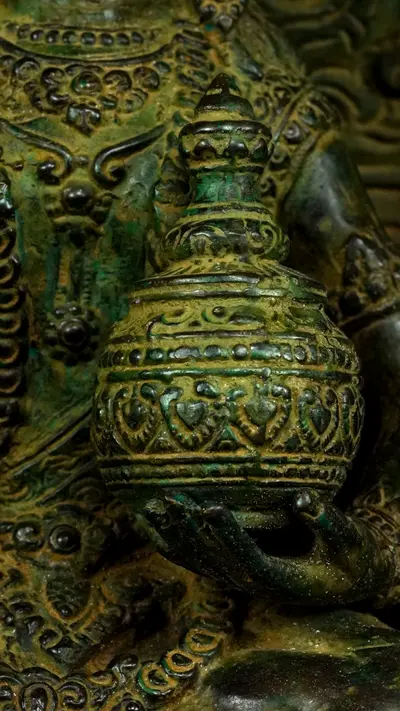 Statue bénie de Guanyin n°2 en laiton, vue complémentaire n°9