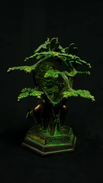 Statue sacrée bénie – Krishna sous l’arbre n°1 – 33 cm, vue complémentaire n°5
