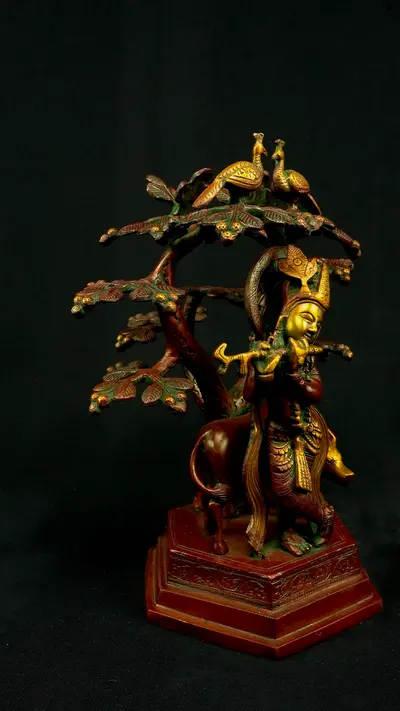 Statue sacrée bénie – Krishna sous l’arbre – deux modèles, vue complémentaire n°3