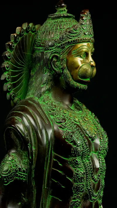 Statue sacrée bénie – Hanuman n°3, détail sculpté n°6