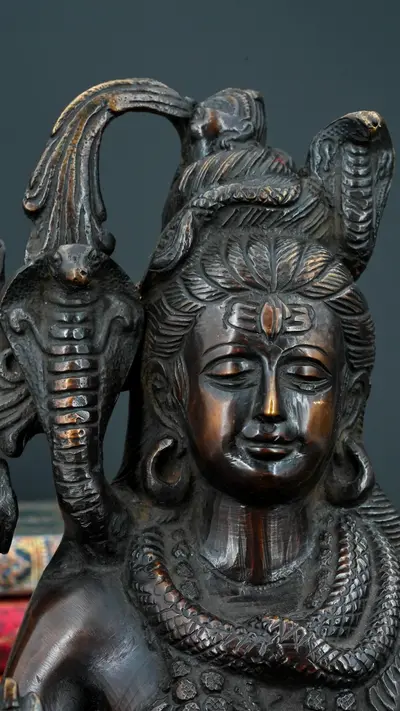 Statue sacrée bénie – Shiva en méditation – 25 cm, vue complémentaire n°4