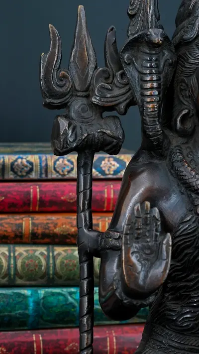 Statue sacrée bénie – Shiva en méditation – 25 cm, vue complémentaire n°5