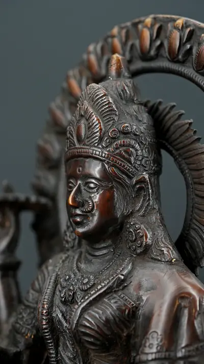 Détail du visage de Durga