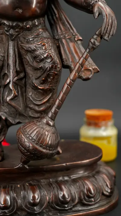 Statue bénie de Ganesh Guerrier en laiton, vue complémentaire n°9