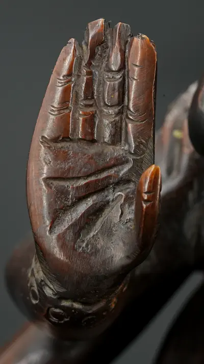 Statue bénie de Ganesh Guerrier en laiton, détail complémentaire n°5