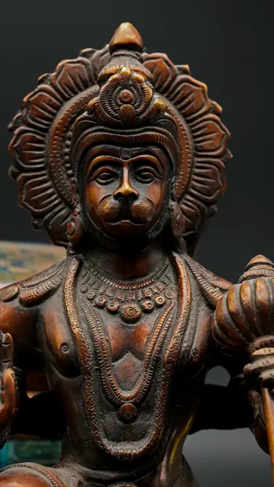 Détail du visage de Hanuman