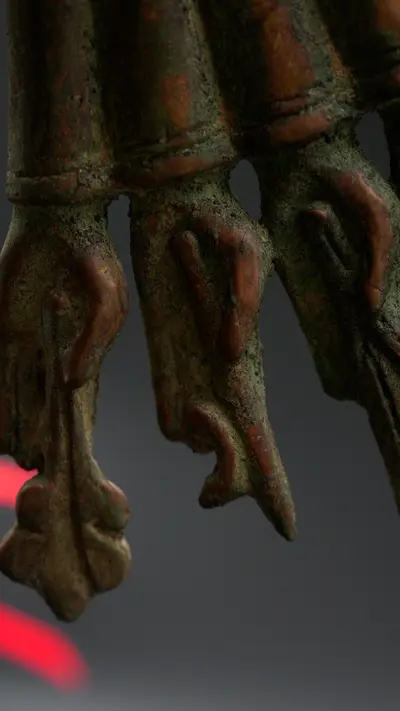 Statue bénie d’Avalokiteshvara aux 1 000 bras en laiton, détail complémentaire n°19