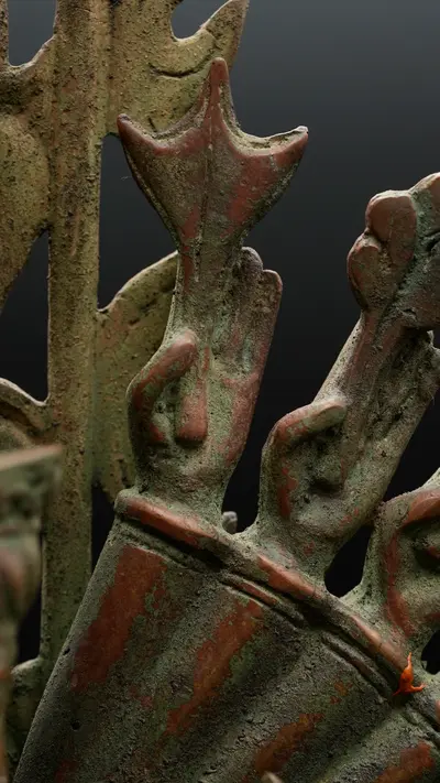 Statue bénie d’Avalokiteshvara aux 1 000 bras en laiton, détail complémentaire n°30